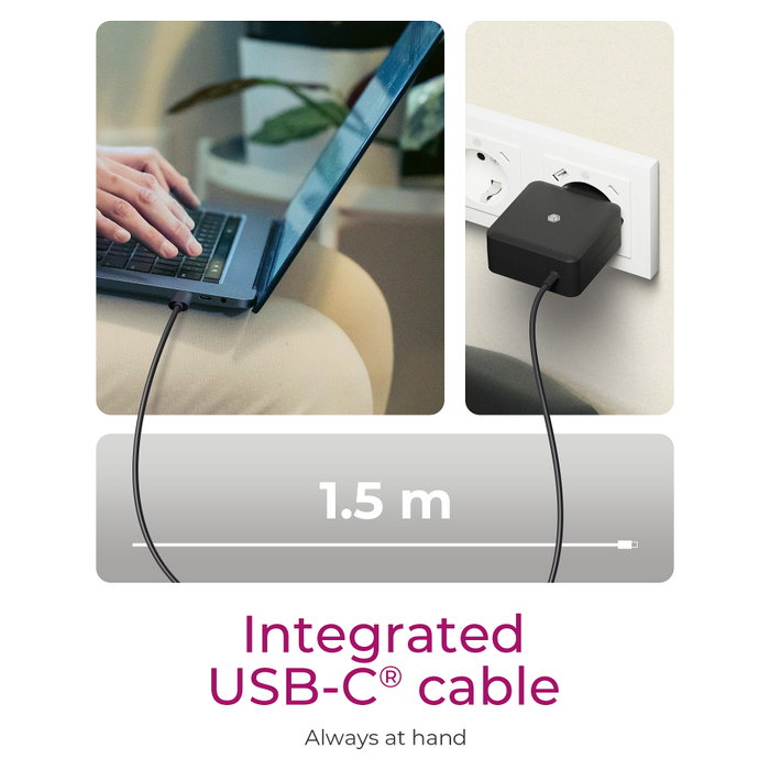 Icy Box IB-PS111-PD Cargador USB-C 65W con Cable Integrado Icy Box IB-PS111-PD Cargador USB-C 65W con Cable Integrado
