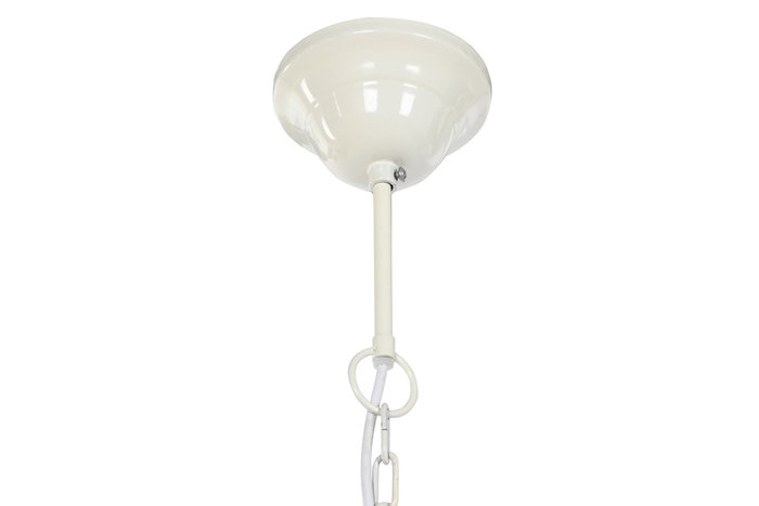 DKD Home Decor Lámpara de Techo Bambú y Mango Desgastado Blanco
