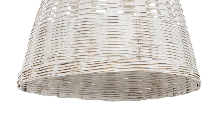DKD Home Decor Lámpara de Techo Bambú y Mango Desgastado Blanco