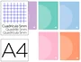 Liderpapel Libreta A4 48 Hojas 90gr Cuadro 5mm Doble Margen Tapa Plástico Colores Pastel
