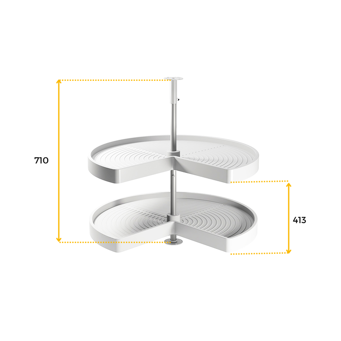 Emuca Juego de bandejas giratorias Shelvo 3/4, para módulo 900mm, Plástico y Aluminio, Blanco Emuca Juego de bandejas giratorias Shelvo 3/4, para módulo 900mm, Plástico y Aluminio, Blanco