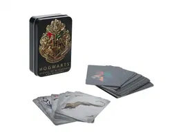 Wondee Barajas de Cartas Harry Potter Poker de Hogwarts con 54 Cartas Inspiradas en las 4 Casas Gryffindor, Hufflepuff, Ravenclaw, Slytherin en Lata Metálica