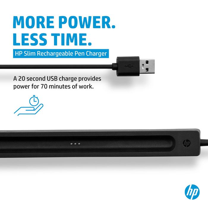 HP Cargador Recargable Slim Pen con Cable USB para Carga Fácil y Rápida