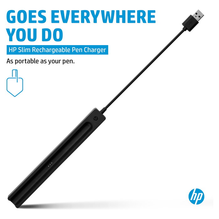 HP Cargador de lápiz recargable Slim, Interior, USB, Cable 0,15 m, Negro - 85044095 HP Cargador de lápiz recargable Slim, Interior, USB, Cable 0,15 m, Negro - 85044095