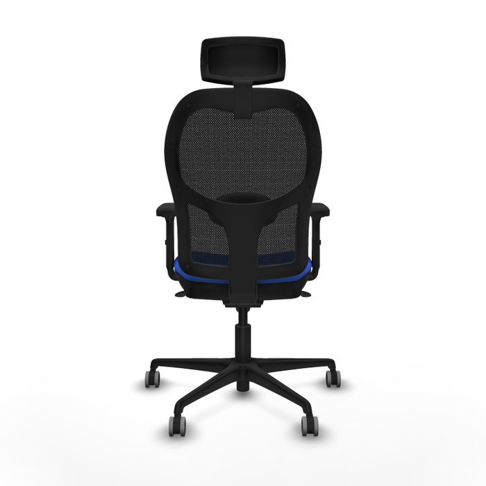 PIQUERAS Y CRESPO Silla de oficina Jorquera con mecanismo Sincro, Tela Azul y Malla Negra