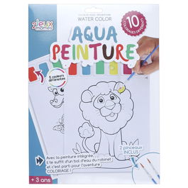 Jeux 2 momes Juego De 10 Hojas Con Pintura Al Agua Y Pinceles Para Niños Mayores De 3 Años