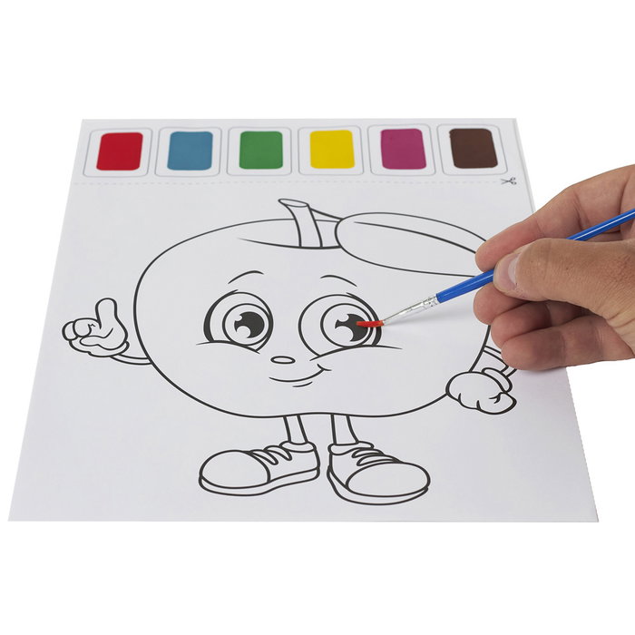 Jeux 2 momes Juego De 10 Hojas Con Pintura Al Agua Y Pinceles Para Niños Mayores De 3 Años