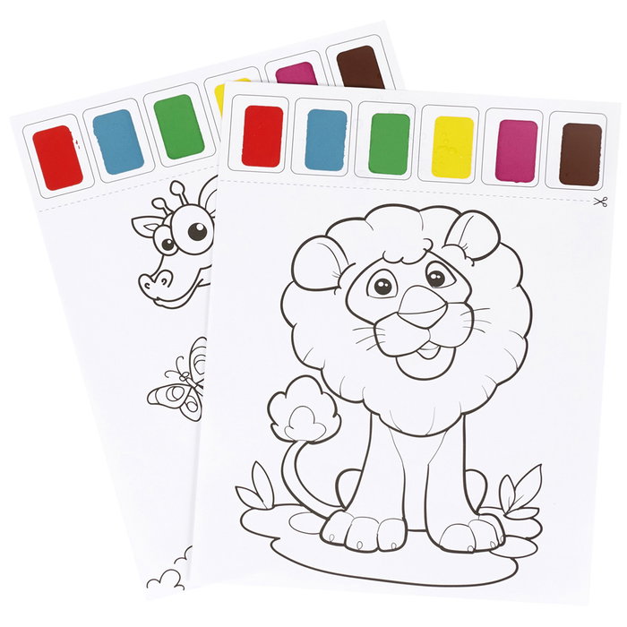 Jeux 2 momes Juego De 10 Hojas Con Pintura Al Agua Y Pinceles Para Niños Mayores De 3 Años