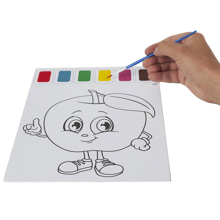 Jeux 2 momes Juego De 10 Hojas Con Pintura Al Agua Y Pinceles Para Niños Mayores De 3 Años