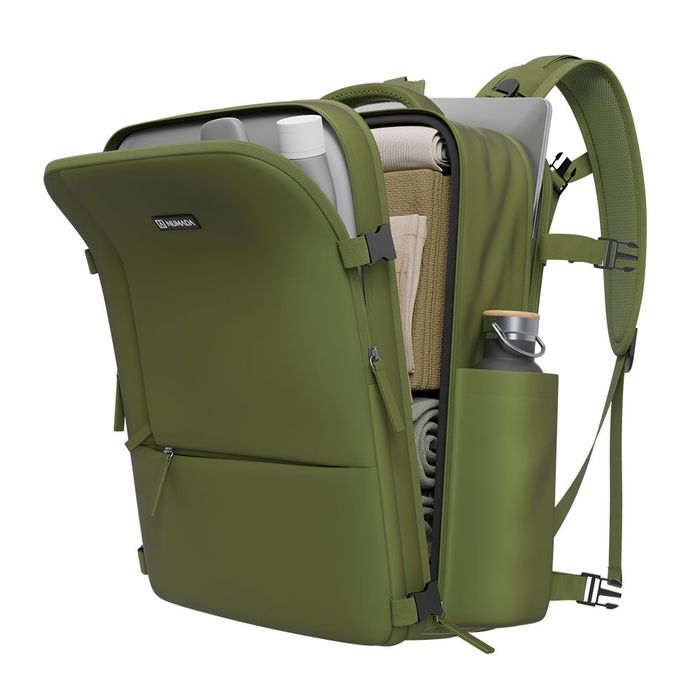 Numada Mochila B40 Explorer Backpack 20L Verde Militar 40x25x20cm Impermeable para Cabina de Avión con Puerto USB