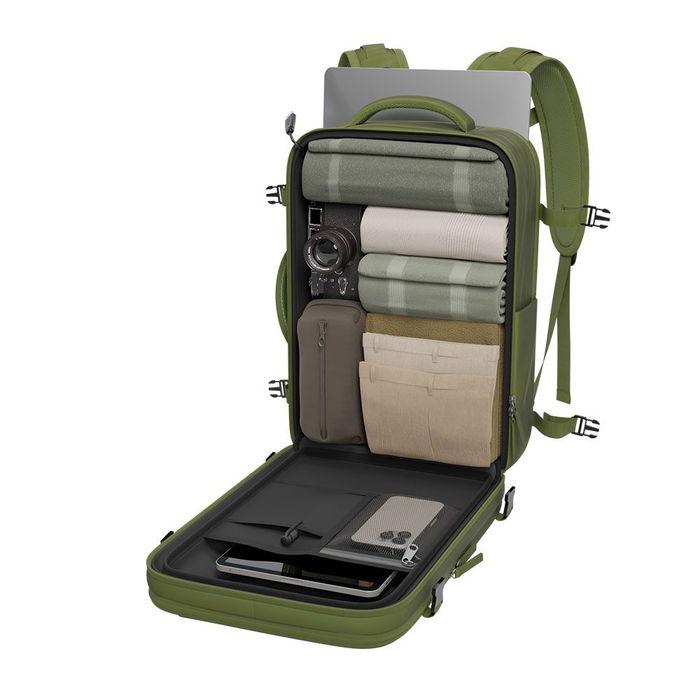 Numada Mochila B40 Explorer Backpack 20L Verde Militar 40x25x20cm Impermeable para Cabina de Avión con Puerto USB