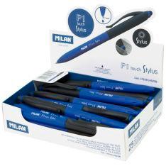 Milan Bolígrafo P1 Touch Stylus Puntero Tinta Azul Caja Expositora De 25 Azul-Negro