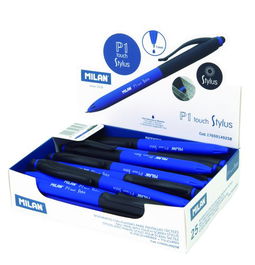 Milan Bolígrafo P1 Touch Stylus Puntero Tinta Azul Caja Expositora De 25 Azul-Negro