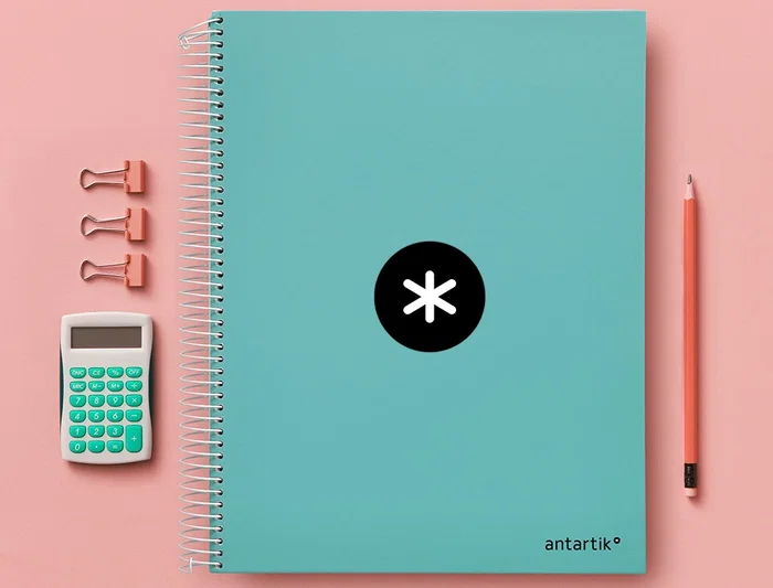 Antartik Cuaderno espiral A4, 120 hojas, 90 gr, liso, 5 bandas, 4 taladros, color menta