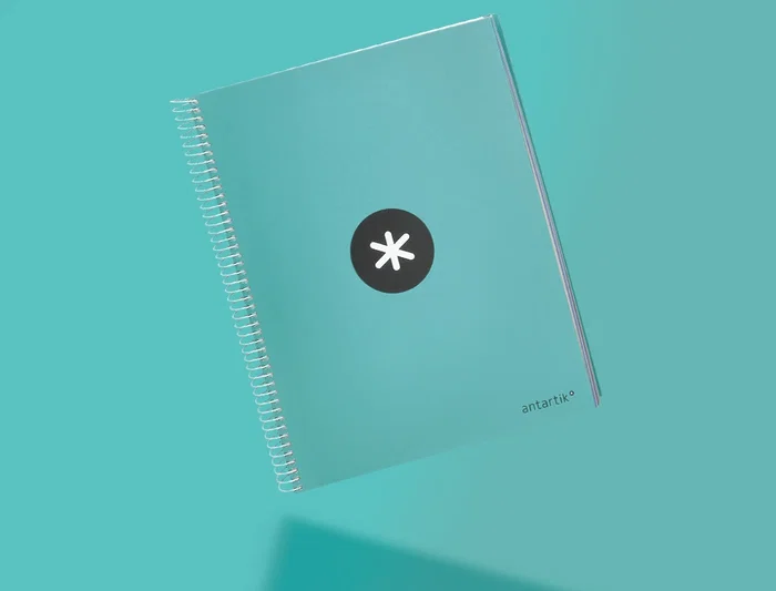 Antartik Cuaderno espiral A4, 120 hojas, 90 gr, liso, 5 bandas, 4 taladros, color menta