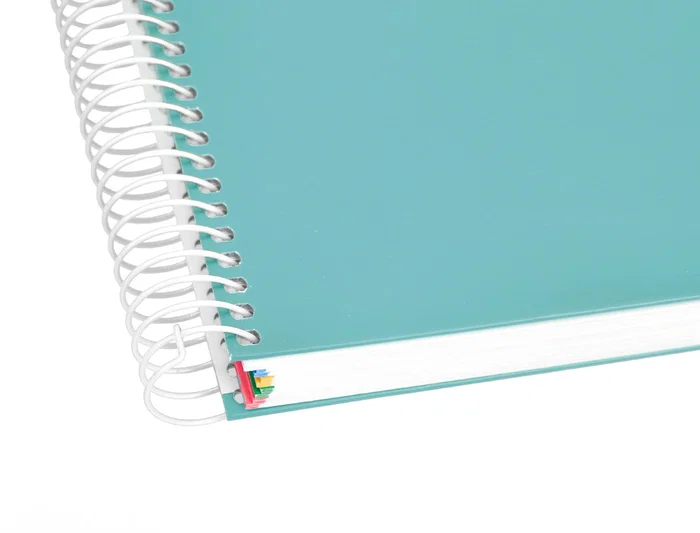 Antartik Cuaderno espiral A4, 120 hojas, 90 gr, liso, 5 bandas, 4 taladros, color menta