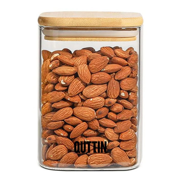 Quttin Tarro Boro Cuadrado con Bambú 480ml (12 Unidades)