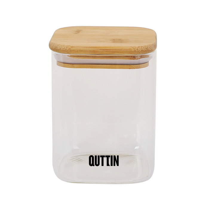Quttin Tarro Boro Cuadrado con Bambú 480ml (12 Unidades)