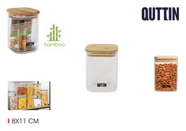 Quttin Tarro Boro Cuadrado Bambu 8 x 11 cm 480ml (12 Unidades)