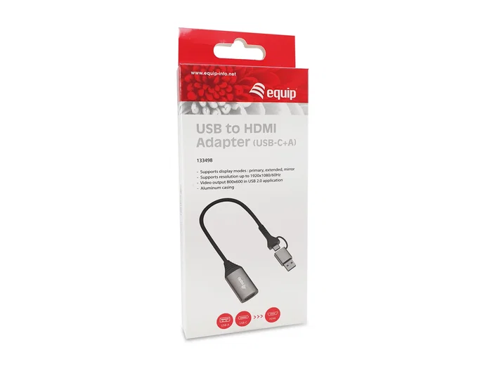 Equip Adaptador Gráfico USB-C/A a HDMI 1920x1080 60Hz Gris