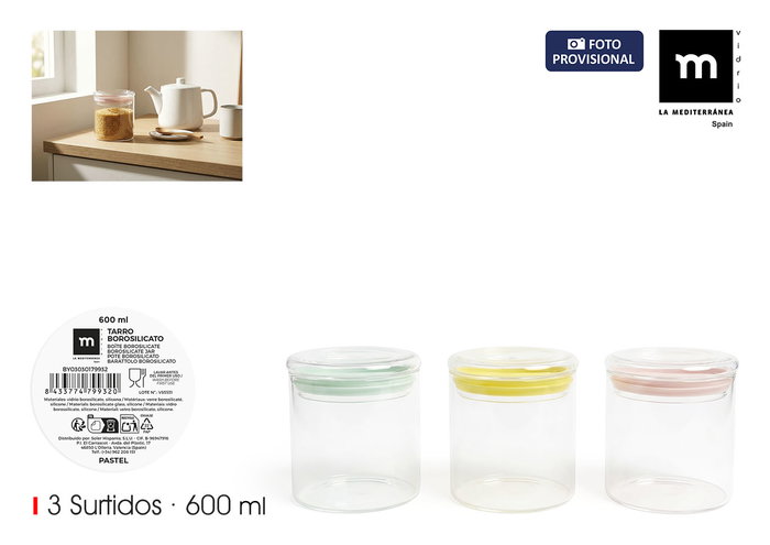 La Mediterranea Tarro Boro Redo 600ml Pastel La Mediterranea Tarro Boro Redo 600ml Pastel