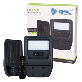 GSC Evolution Farola solar LED Buat con sensor de movimiento y crepuscular 5W 4000K IP65
