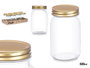 Vivalto Tarro Conserva 500 ml Vidrio-Metal Transparente/Oro 8 x 13 x 8 cm (Set de 24)