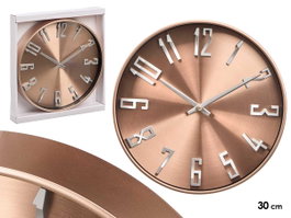 GIFTDECOR Reloj de Pared Cobre Aluminio 30cm