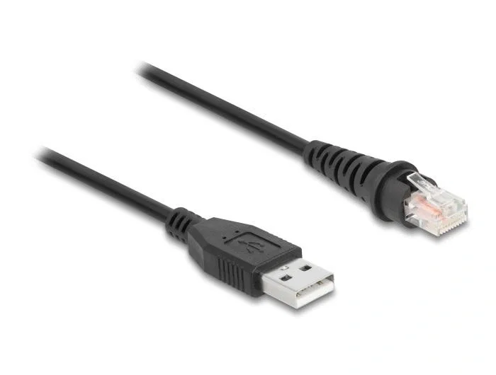 DeLOCK Cable de escáner de código de barras RJ50 a USB 2.0 Tipo-A, 2 m