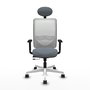 PIQUERAS Y CRESPO Silla de oficina Zulema Gris y Blanca con Mecanismo Sincro/Traslack