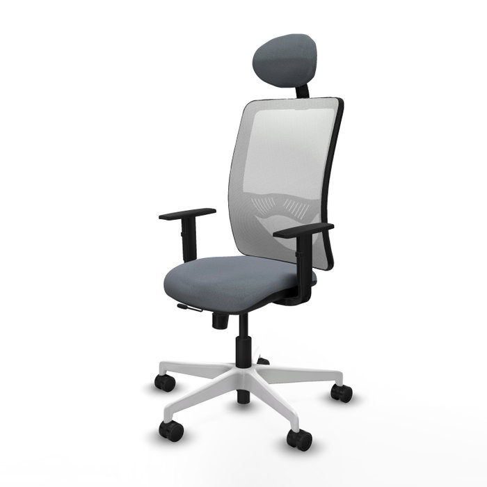 PIQUERAS Y CRESPO Silla de oficina Zulema Gris y Blanca con Mecanismo Sincro/Traslack PIQUERAS Y CRESPO Silla de oficina Zulema Gris y Blanca con Mecanismo Sincro/Traslack