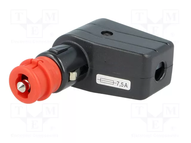 PRO CAR Enchufe de mechero de coche con borna de tornillo, 7,5A, negro PRO CAR Enchufe de mechero de coche con borna de tornillo, 7,5A, negro