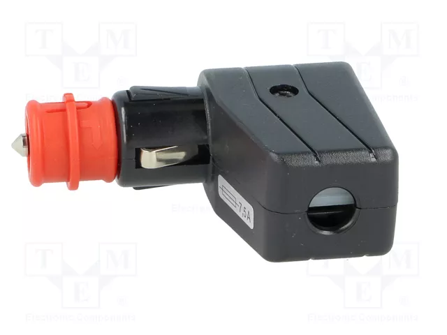 PRO CAR Enchufe de mechero de coche con borna de tornillo, 7,5A, negro PRO CAR Enchufe de mechero de coche con borna de tornillo, 7,5A, negro