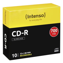 Intenso CD-R 700MB 52x Speed Slimcase Pack de 10