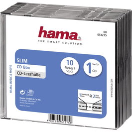 Hama 1x10 CD-Slim cajas claro/negro 51275