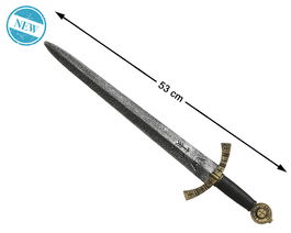 Espada Corta Medieval 53 cm con Empuñadura Dorada para Guerrero, Ideal Ferias Medievales y Fiestas Temáticas