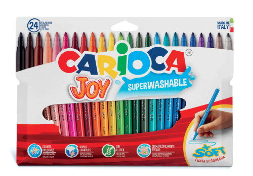 Carioca Joy Estuche de 24 Rotuladores de Punta Fina Colores Surtidos