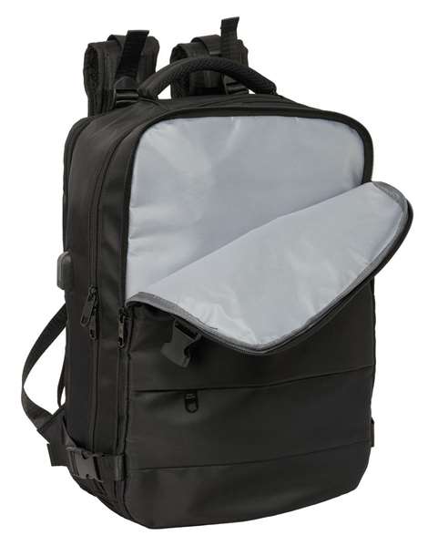 Safta Mochila Viaje Cabina Portatil 15,6'' Real Madrid Negra 29x44x19 Cm