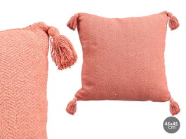 Giftdecor Cojin Pompon Teja 45x45 cm Algodon Poliester (Set de 8)