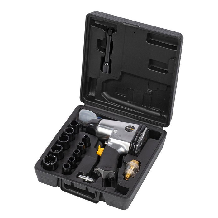 Powerplus Kit de llave de impacto neumática ½ pulg 310 Nm Powerplus Kit de llave de impacto neumática ½ pulg 310 Nm