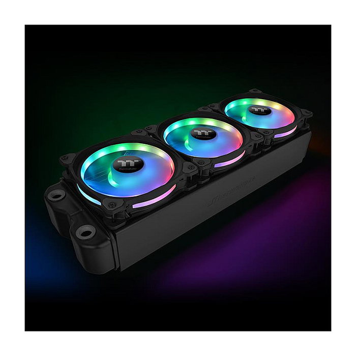 Thermaltake Riing Duo 12 RGB Ventilador para Radiador de 120mm, Pack de 3, Negro