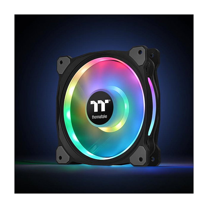 Thermaltake Riing Duo 12 RGB Ventilador para Radiador de 120mm, Pack de 3, Negro