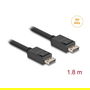 DeLOCK Cable DisplayPort 2.1 81175, 1.8m, 80 Gbps, 16K 60Hz, Resolución 15360 x 8640, Macho/Macho, Negro