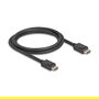 DeLOCK Cable DisplayPort 2.1 81175, 1.8m, 80 Gbps, 16K 60Hz, Resolución 15360 x 8640, Macho/Macho, Negro
