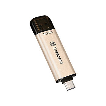 Transcend JetFlash 930C USB 3.2 Gen 1 Tipo-A/Tipo-C 512GB Pendrive 420MB/s Lectura 400MB/s Escritura Color Oro