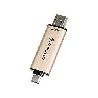 Transcend JetFlash 930C USB 3.2 Gen 1 Tipo-A/Tipo-C 512GB Pendrive 420MB/s Lectura 400MB/s Escritura Color Oro