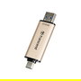 Transcend JetFlash 930C USB 3.2 Gen 1 Tipo-A/Tipo-C 512GB Pendrive 420MB/s Lectura 400MB/s Escritura Color Oro