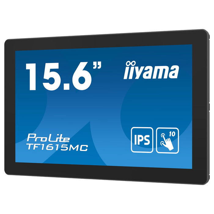 iiyama ProLite TF1615MC-B1 Monitor táctil IPS 15.6" Full HD 1920x1080 Pantalla táctil capacitiva 10 puntos Toque VGA HDMI DisplayPort USB Negro