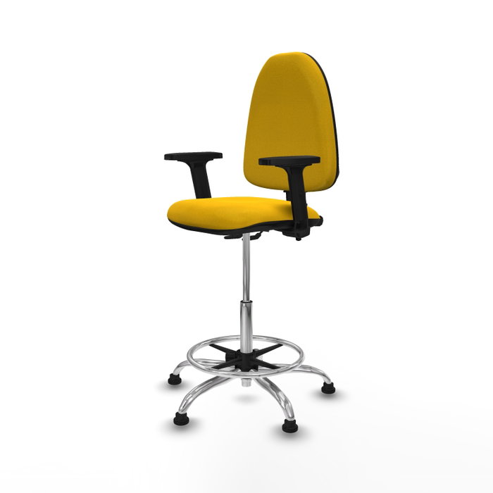 PIQUERAS Y CRESPO Taburete Aýna Amarillo con Brazos 2D