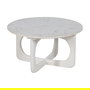 Mesa Centro Blanco Mármol/Madera Salón 75 X 75 X 40 cm